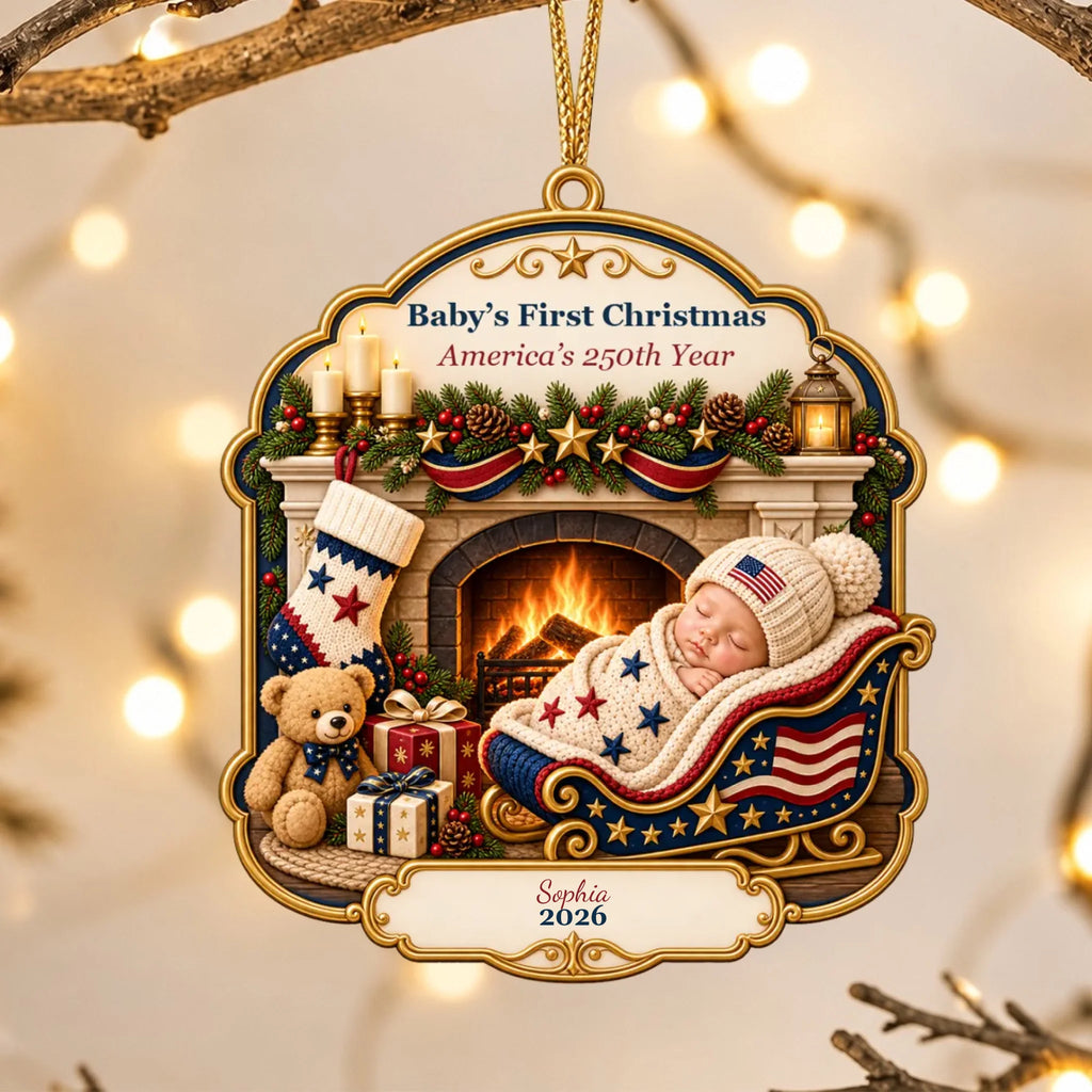 Personalized acrylic ornament preview